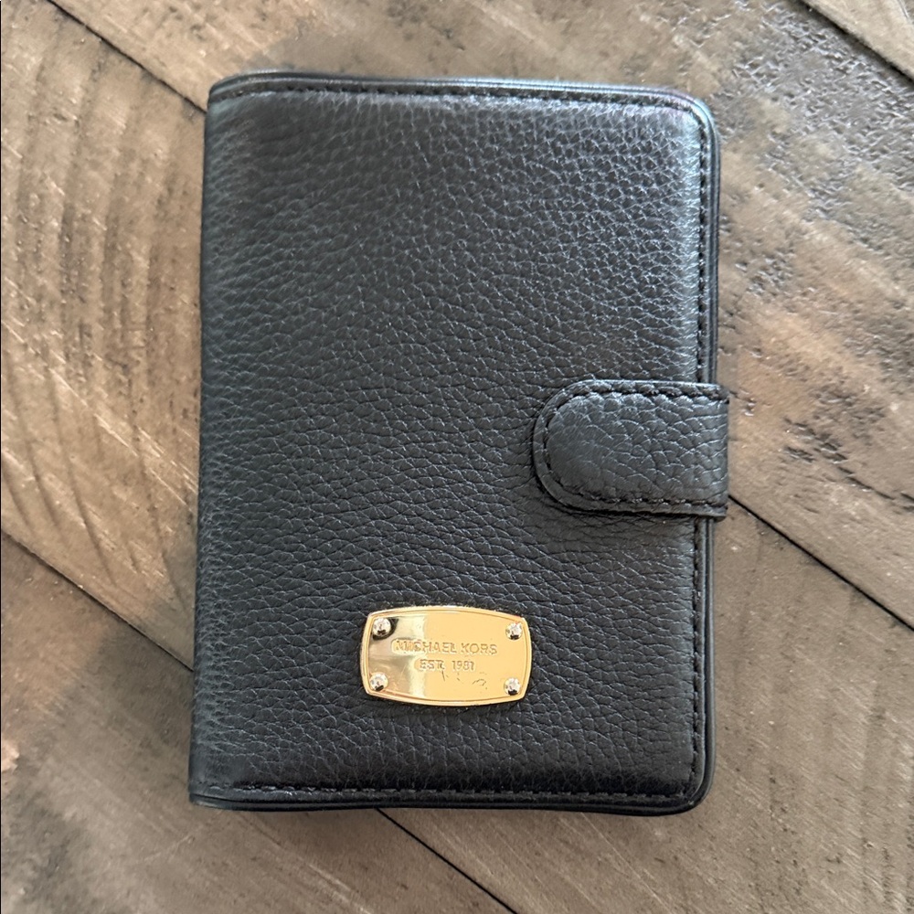 Michael Kors Black Leather Passport Wallet